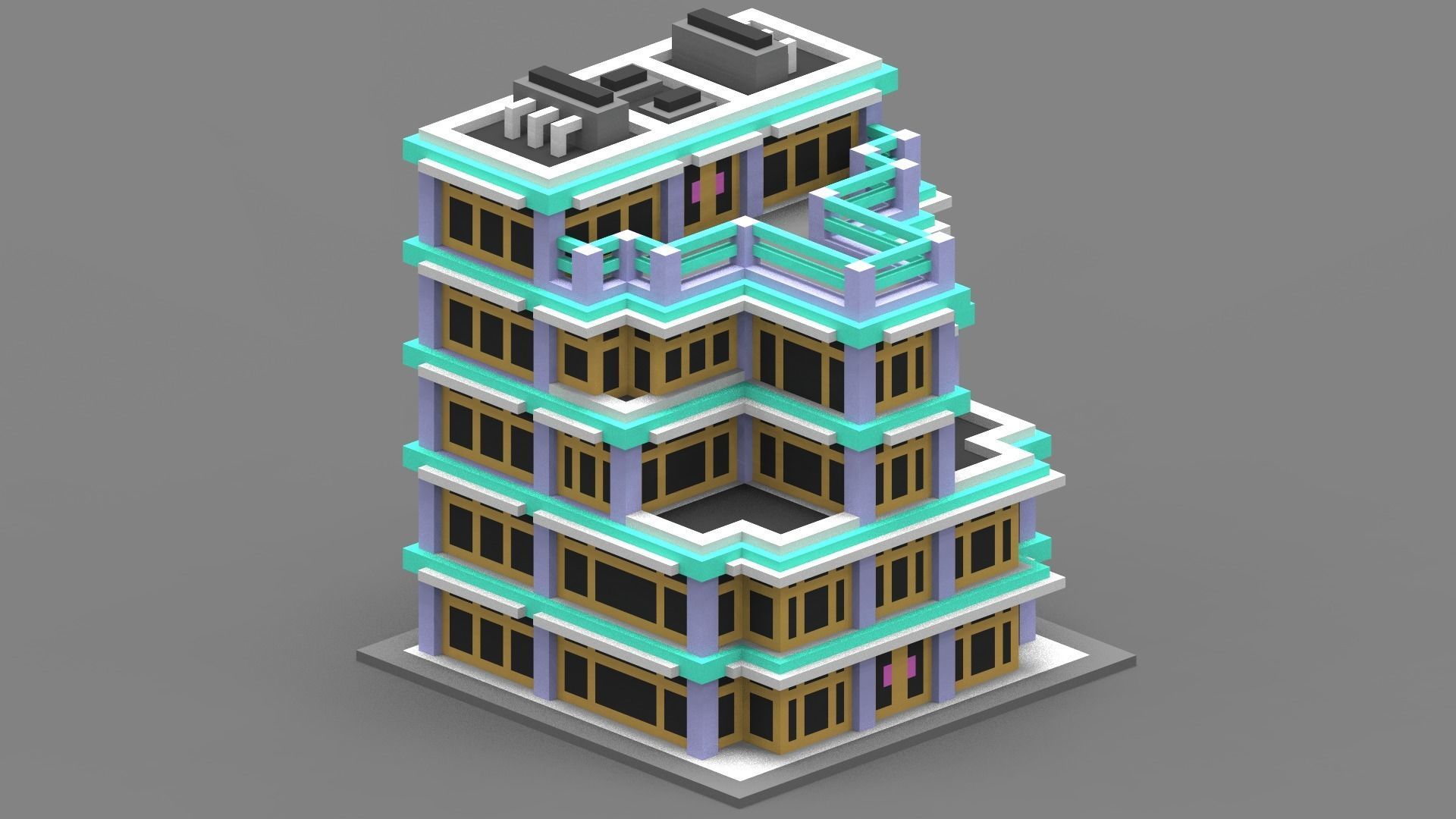 House Voxel - 20 Low-poly 3D model_3