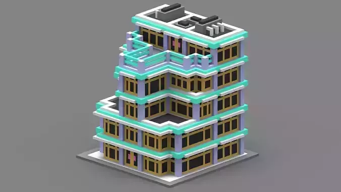House Voxel - 20 Low-poly 3D model House Voxel - 20 Low-poly 3D model