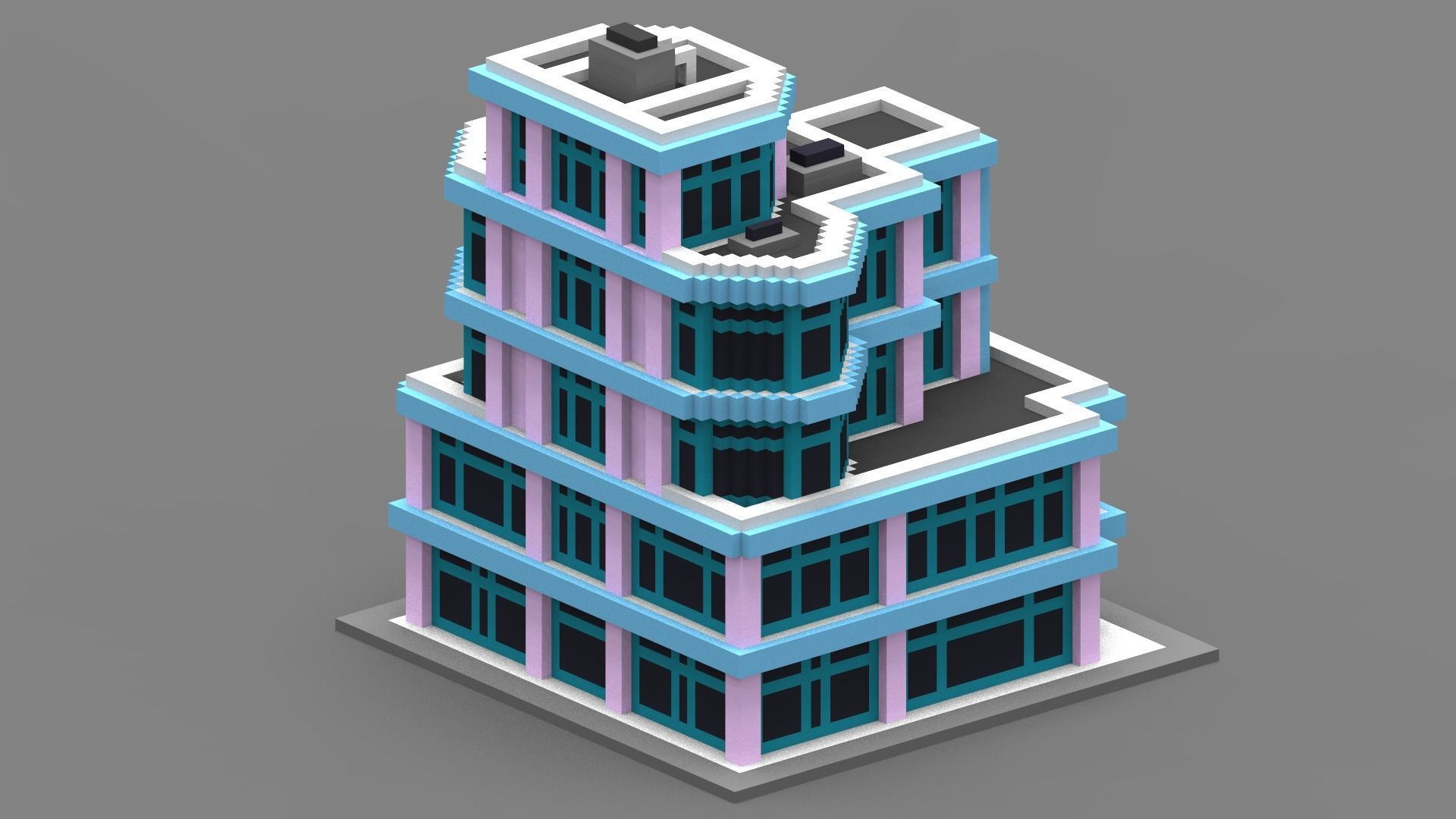 House Voxel - 21 Low-poly 3D model_2