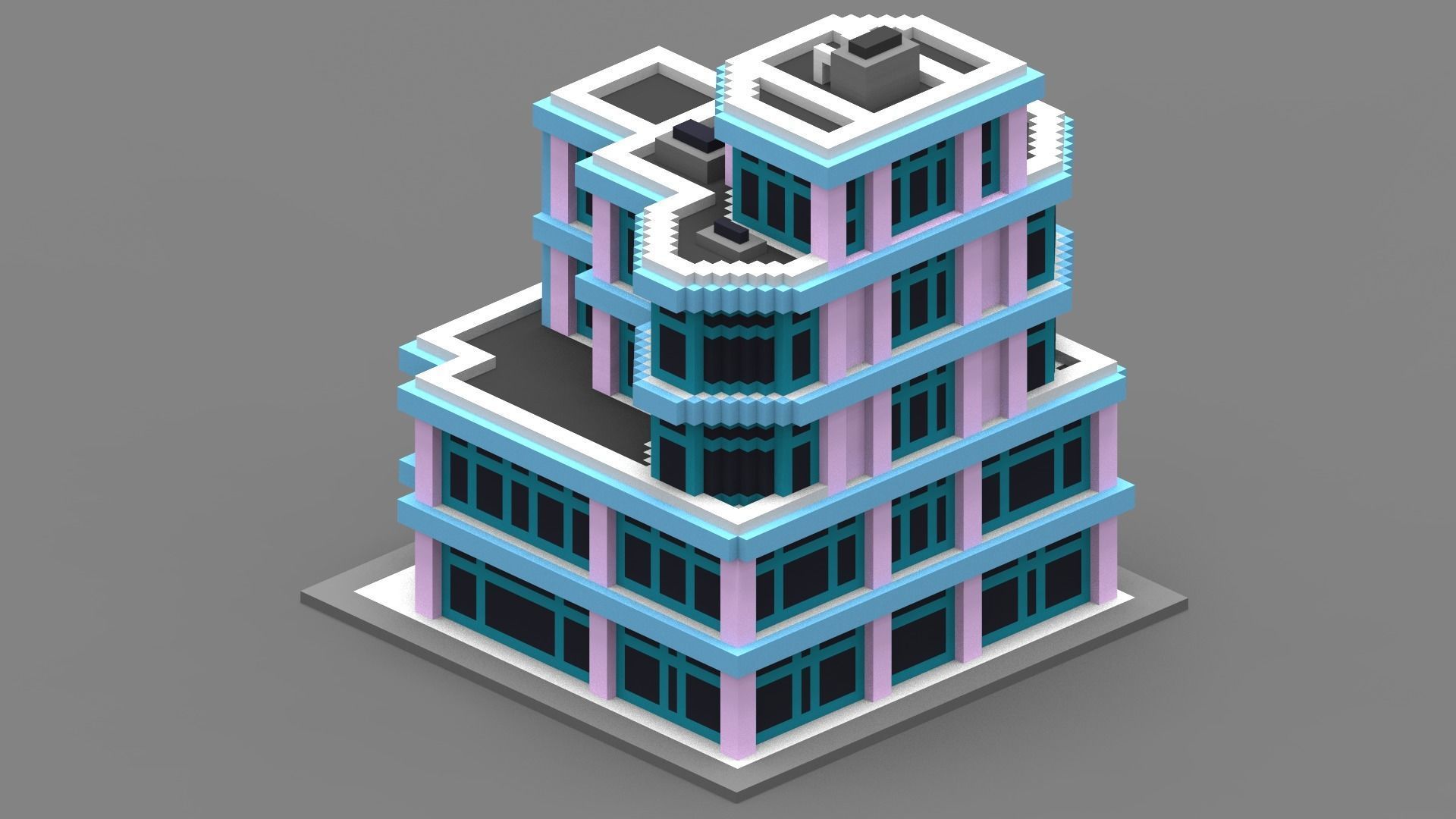 House Voxel - 21 Low-poly 3D model_1