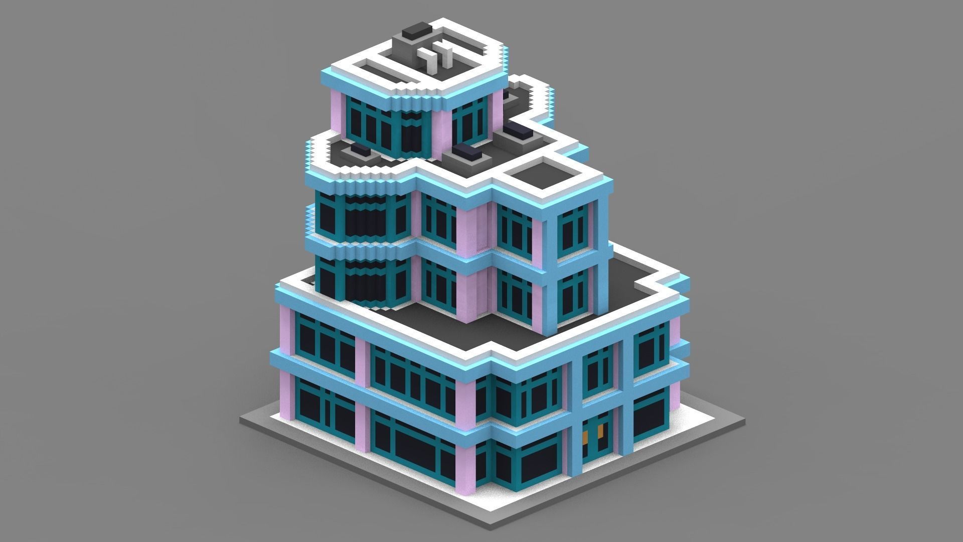 House Voxel - 21 Low-poly 3D model_3