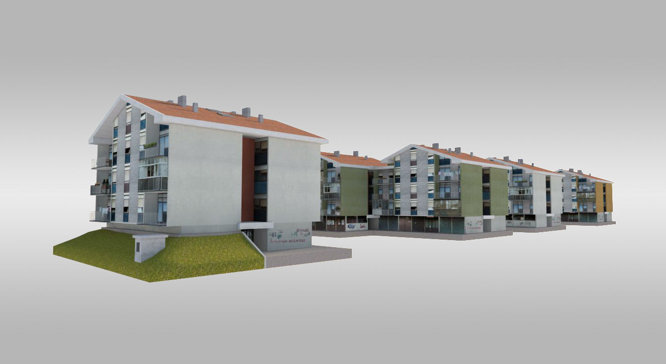 Suburban Condos 2 Low-poly 3D model_2