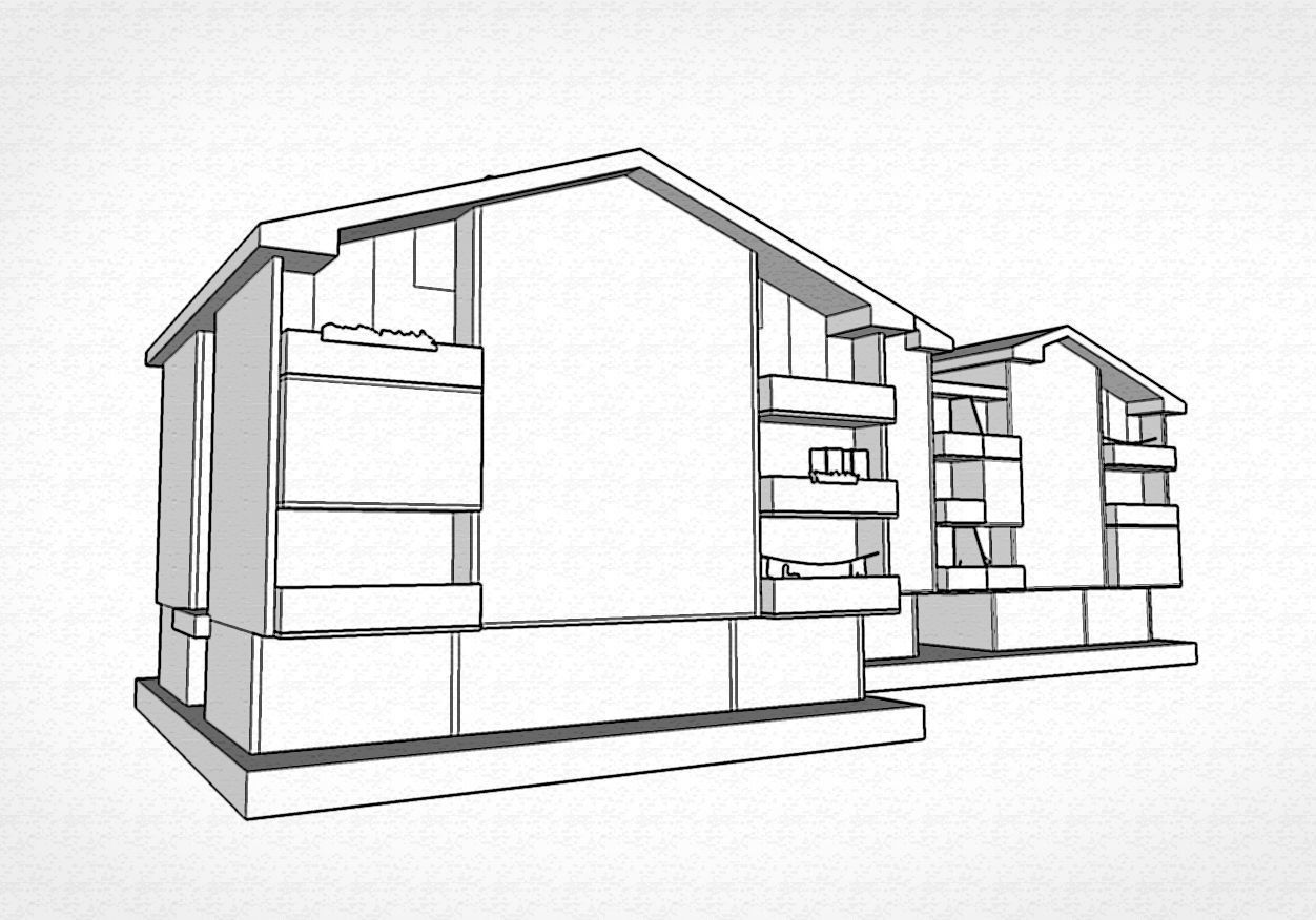 Suburban Condos 2 Low-poly 3D model_4