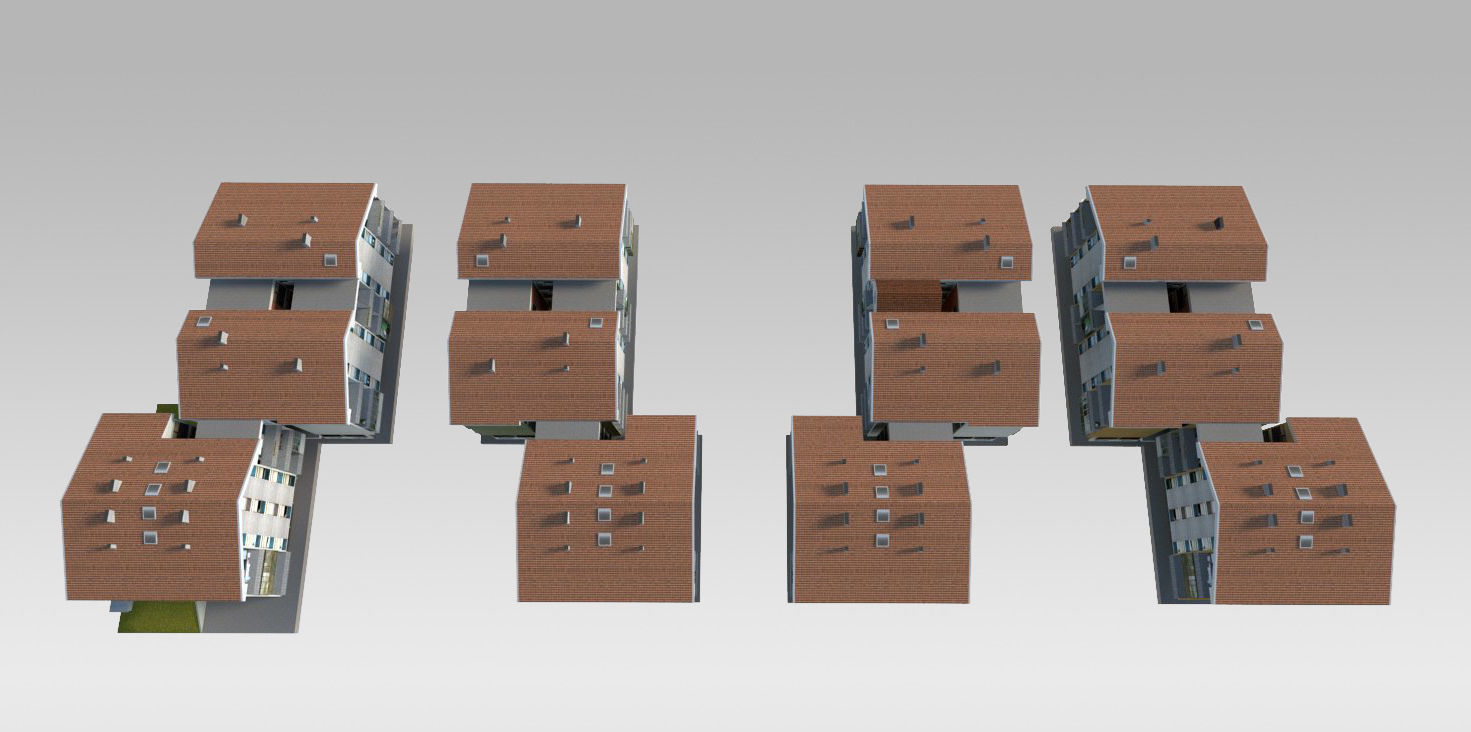 Suburban Condos 2 Low-poly 3D model_3