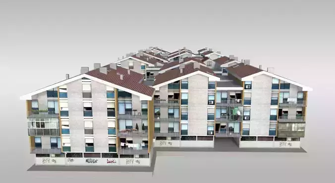 Suburban Condos 2 Low-poly 3D model