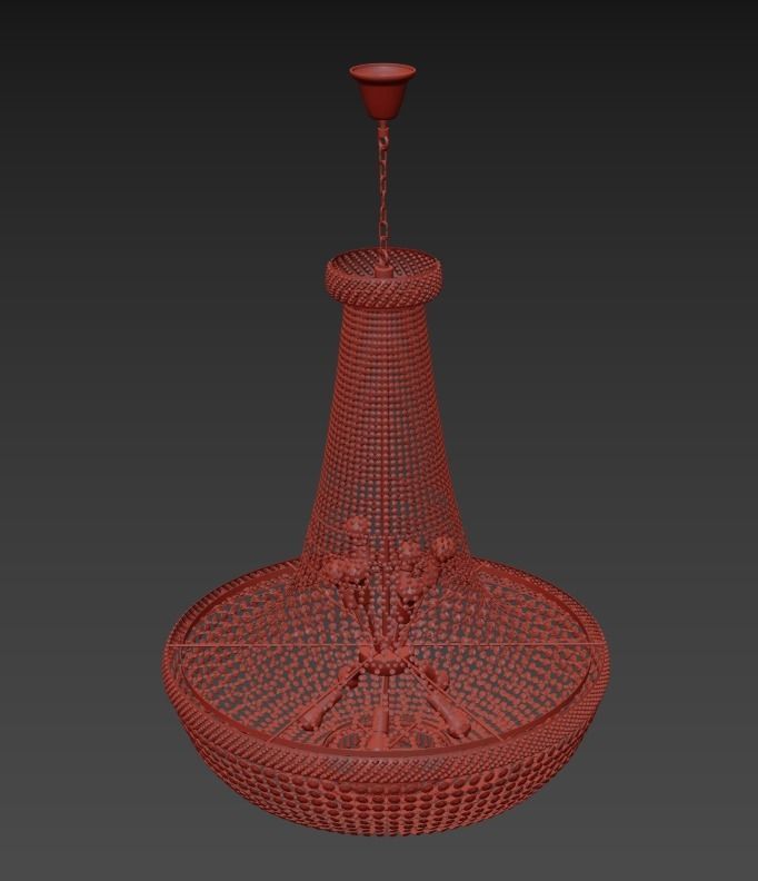 BariE15100200G chandelier with crystals and gold finish 3D model_2