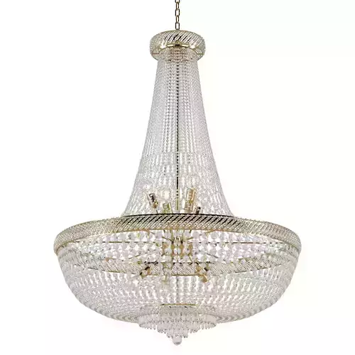 BariE15100200G chandelier with crystals and gold finish