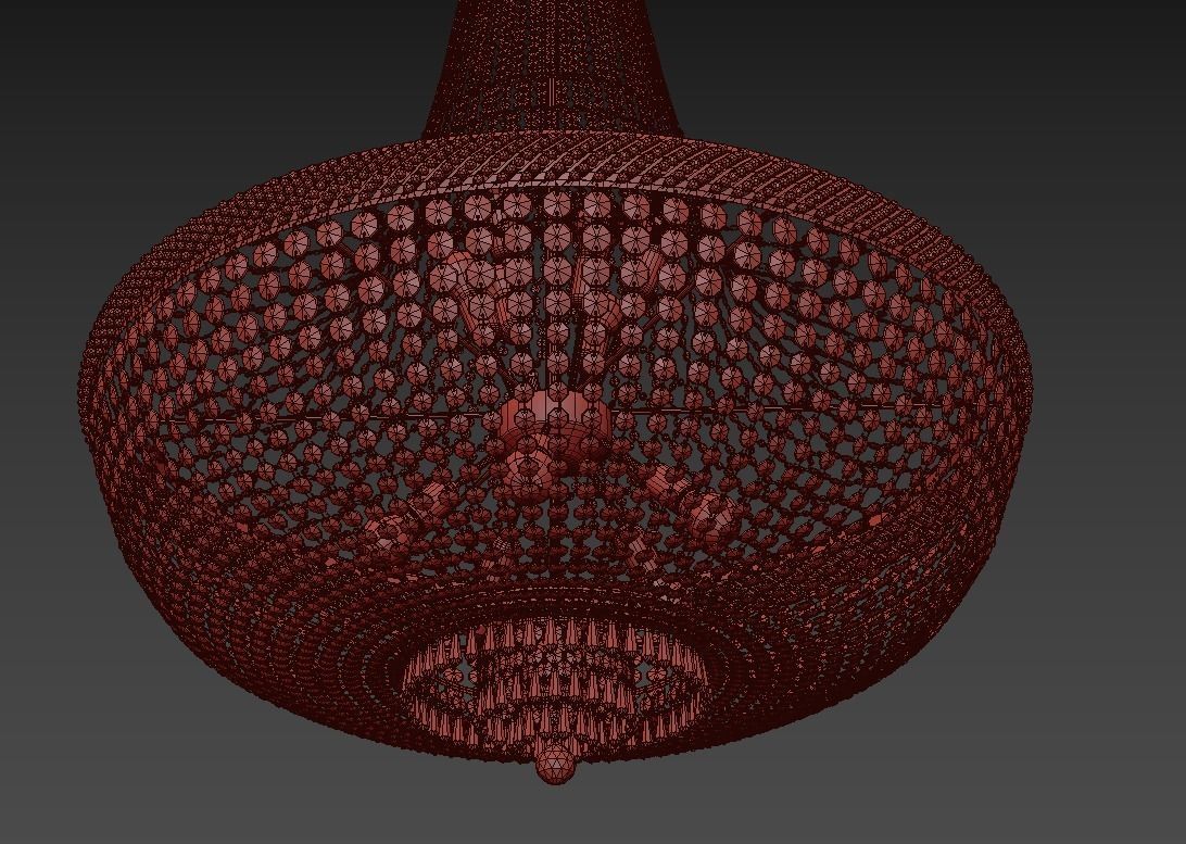 BariE15100200G chandelier with crystals and gold finish 3D model_3