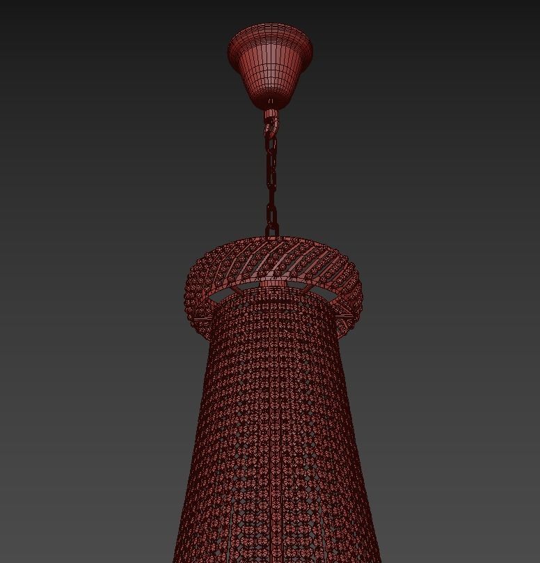 BariE15100200G chandelier with crystals and gold finish 3D model_4