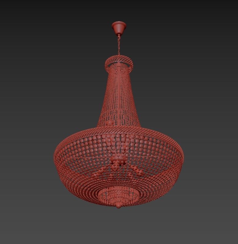 BariE15100200G chandelier with crystals and gold finish 3D model_1