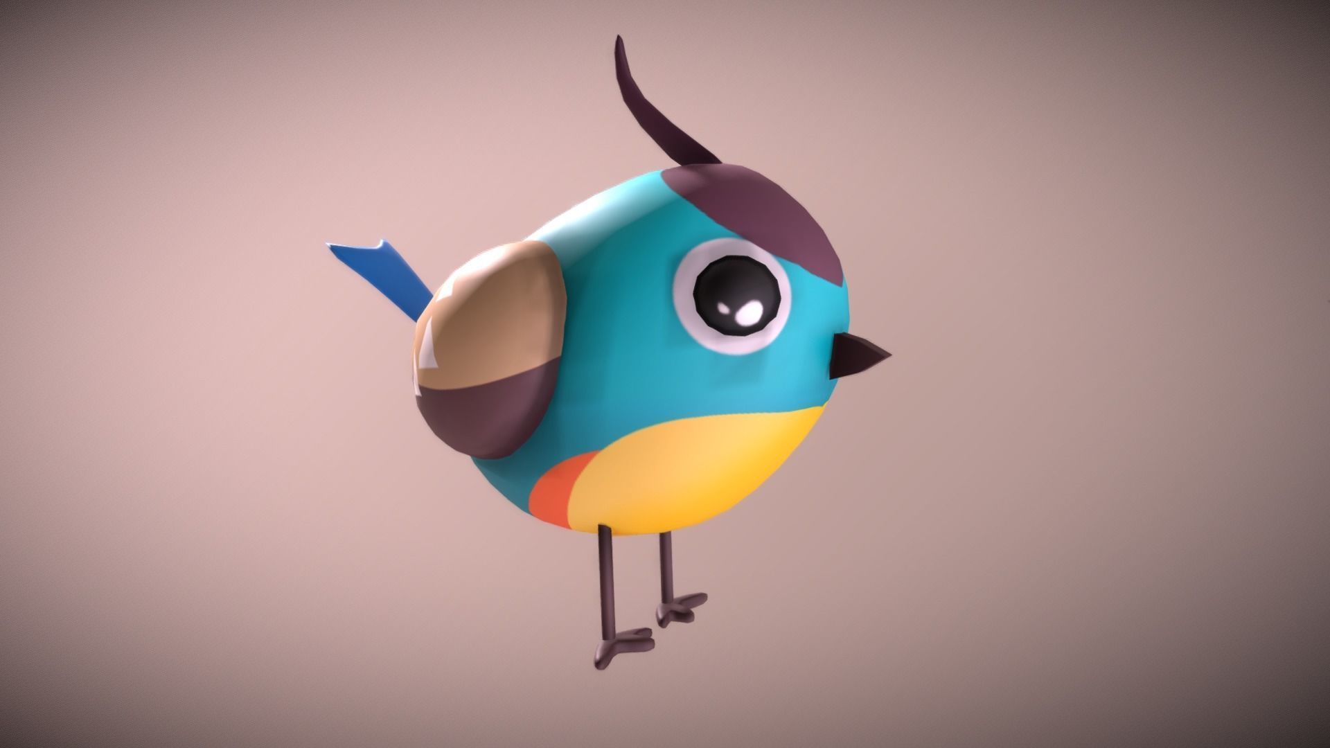 Cartoon Bird Low-poly 3D model_12