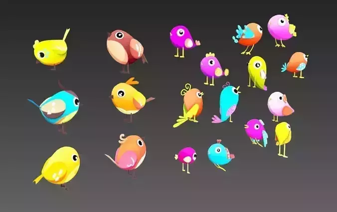 Cartoon Bird Low-poly 3D model