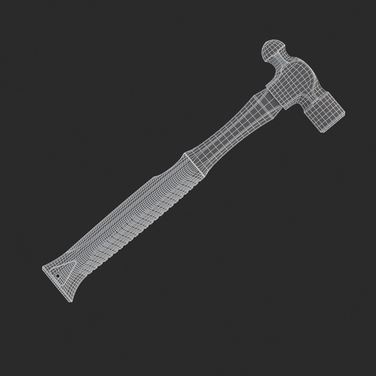 Graphite Ball Pein Hammer 3D model_7