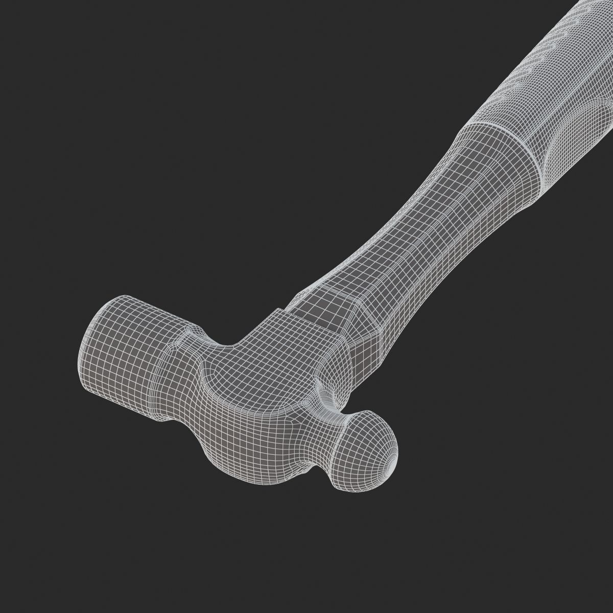Graphite Ball Pein Hammer 3D model_12