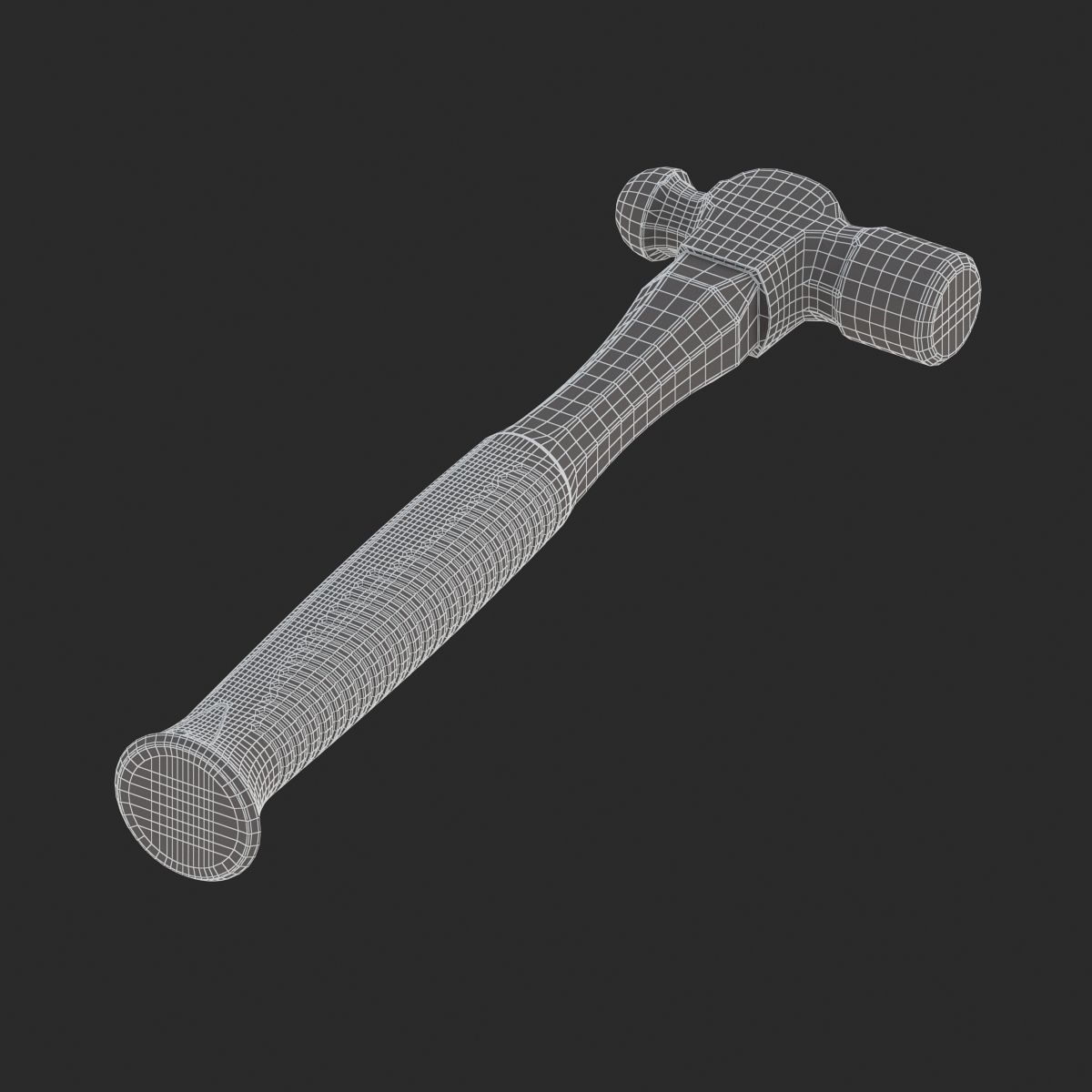 Graphite Ball Pein Hammer 3D model_9
