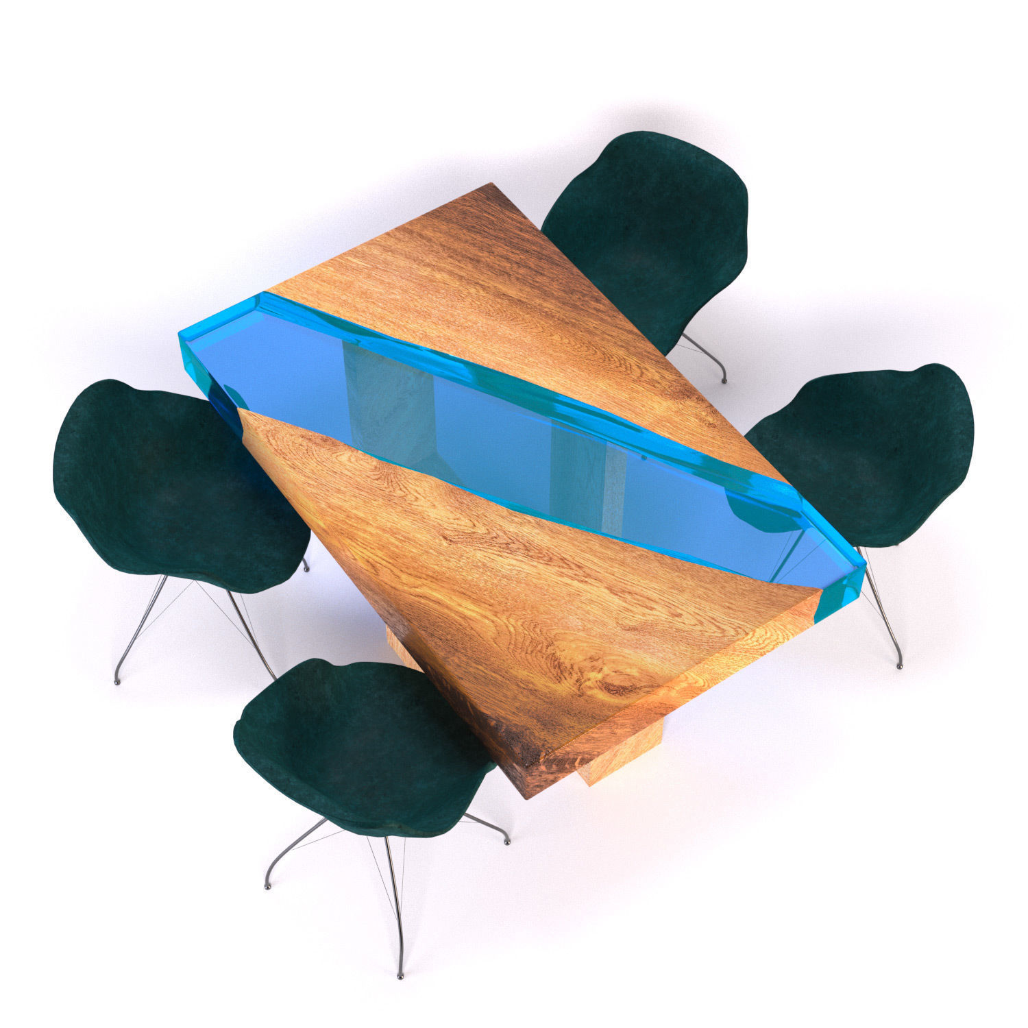 Resin river coffe table 3D model_1