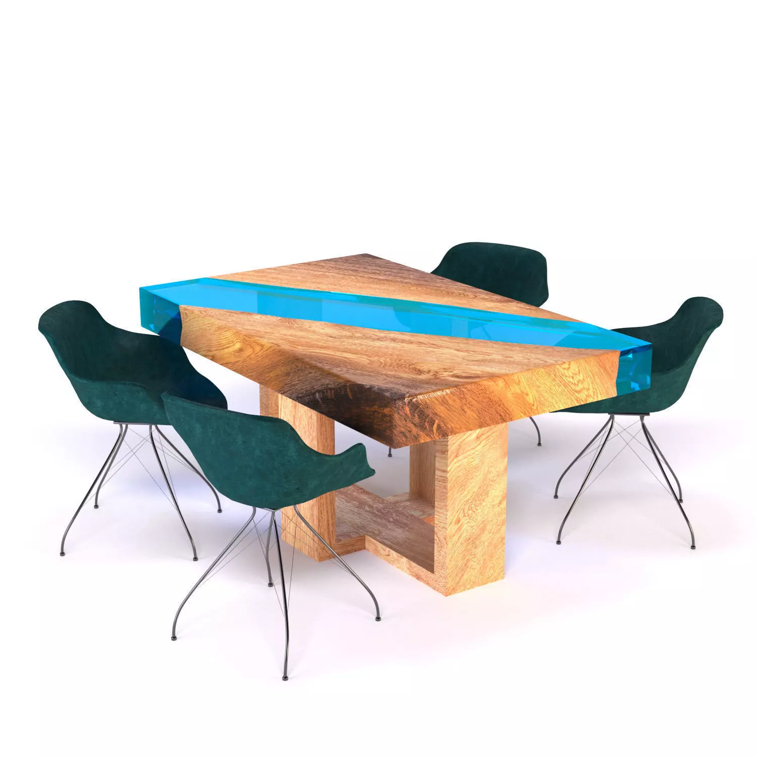 Resin river coffe table 3D model_0