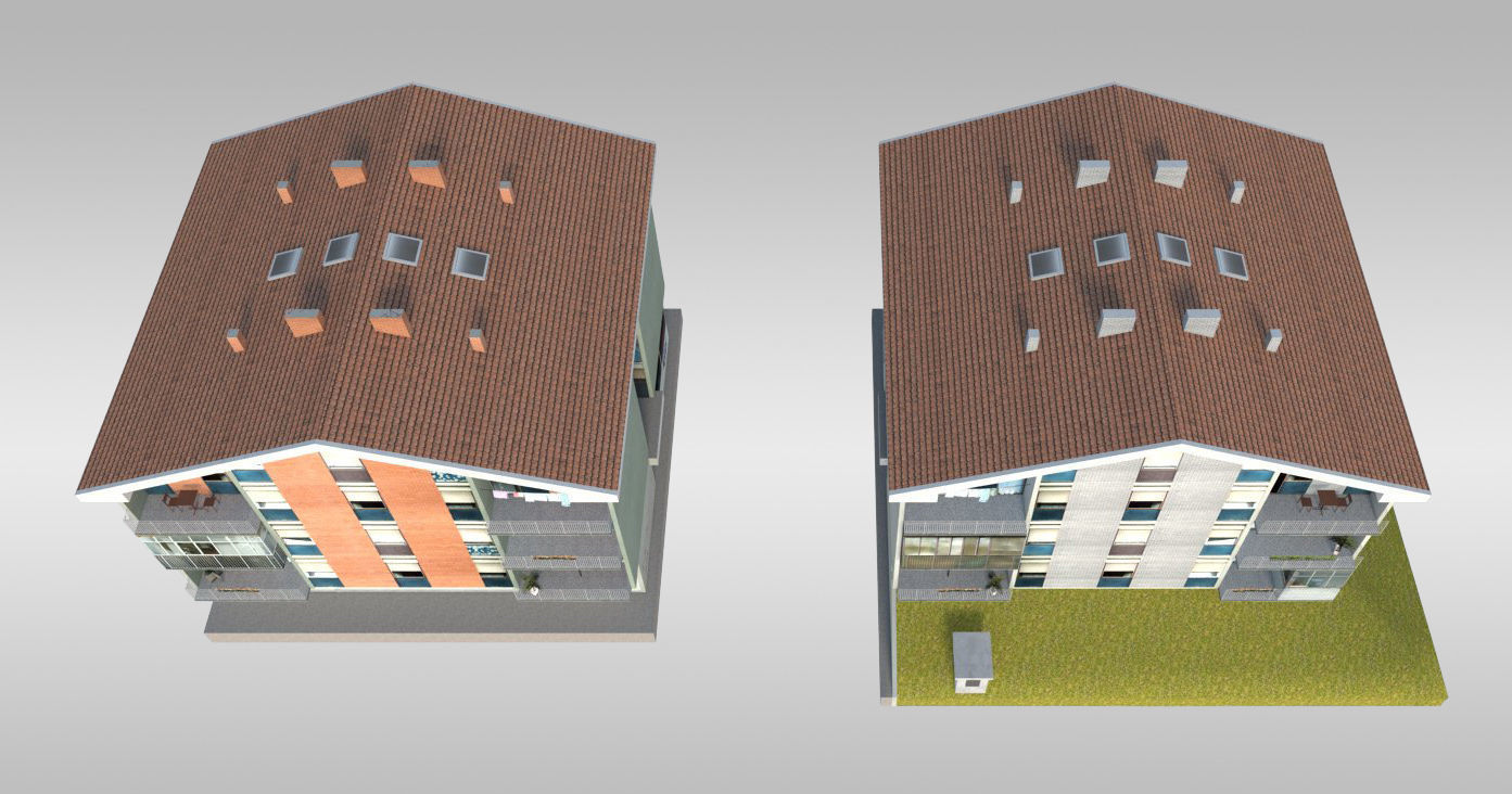 Suburban Condos 1 Low-poly 3D model_4