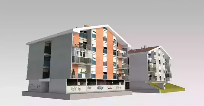 Suburban Condos 1 Low-poly 3D model