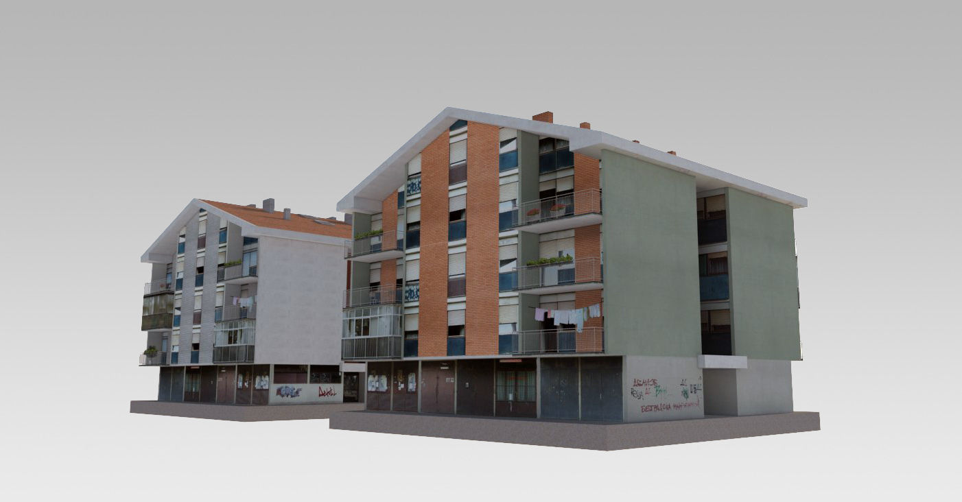 Suburban Condos 1 Low-poly 3D model_2