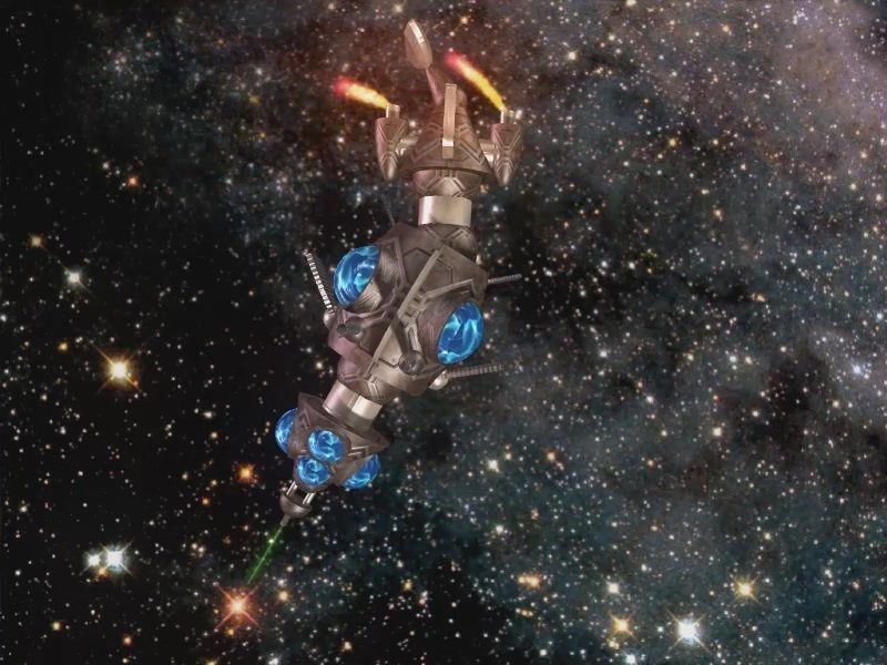 long nose fish spaceship Low-poly 3D model_12