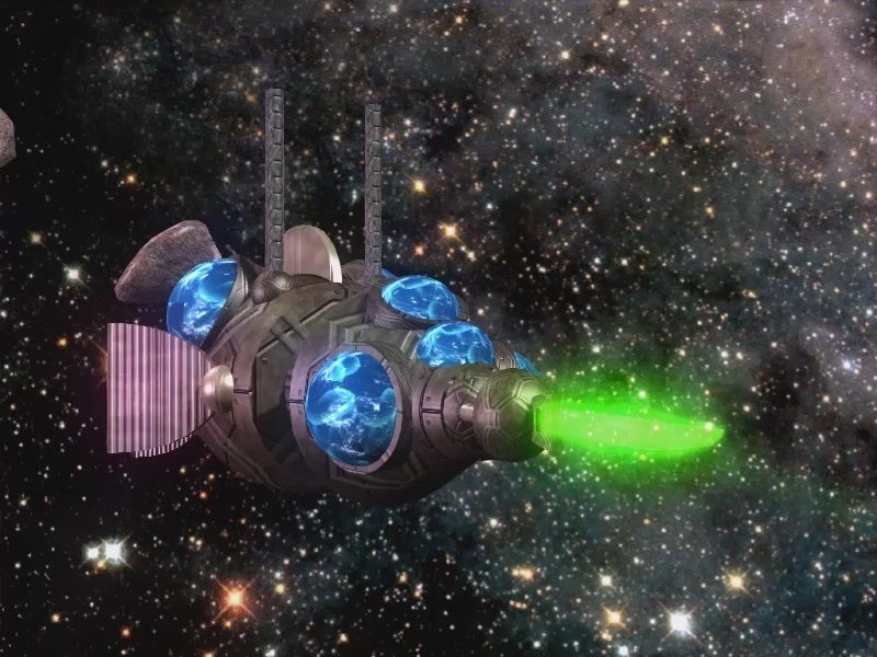 long nose fish spaceship Low-poly 3D model_2