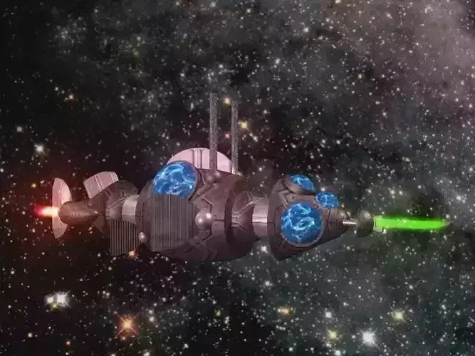 long nose fish spaceship Low-poly 3D model