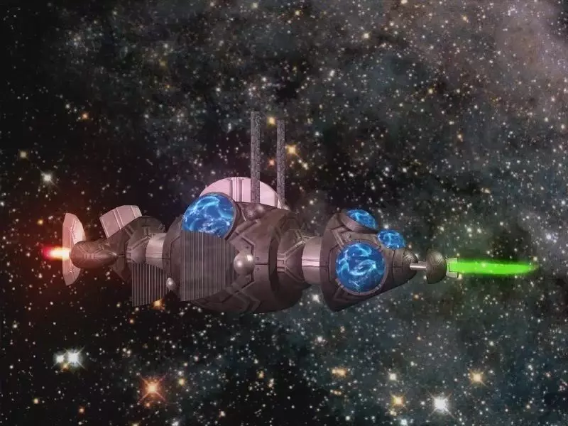 long nose fish spaceship Low-poly 3D model_0