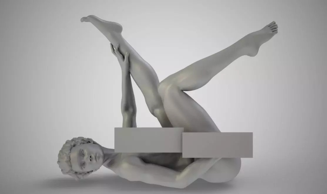 Relaxation female nude lying 3D print model_0