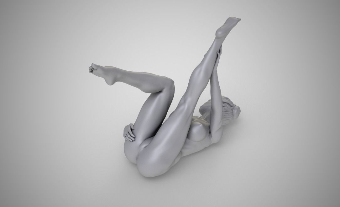 Relaxation female nude lying 3D print model_4