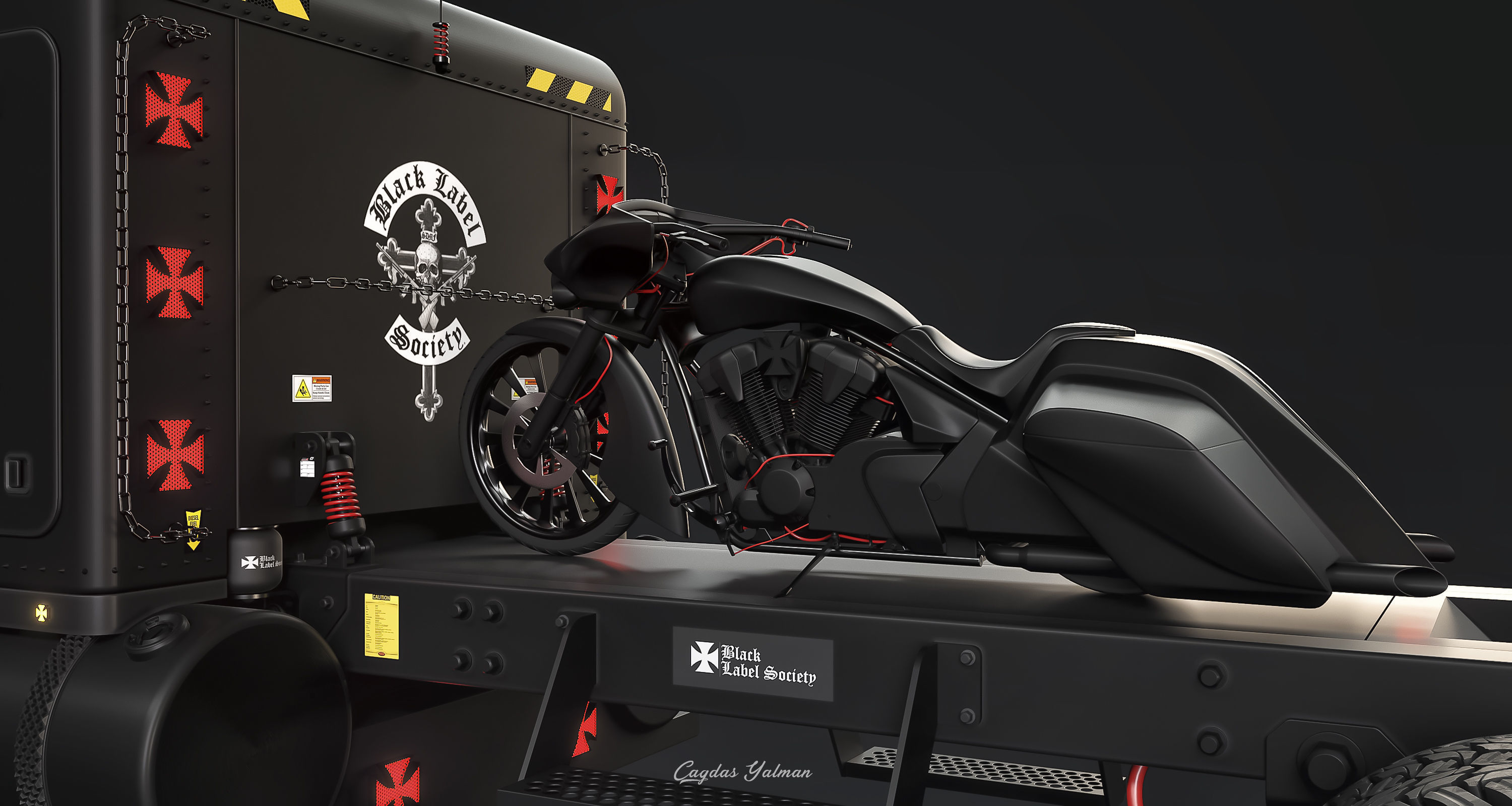 Peterbilt 389  Black Label Society  High Poly 3D model_2