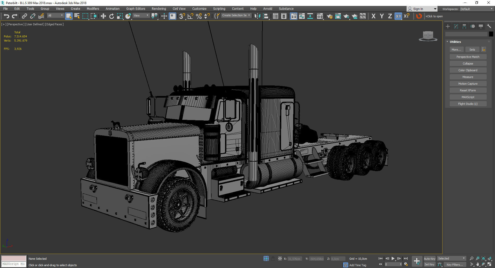 Peterbilt 389  Black Label Society  High Poly 3D model_9