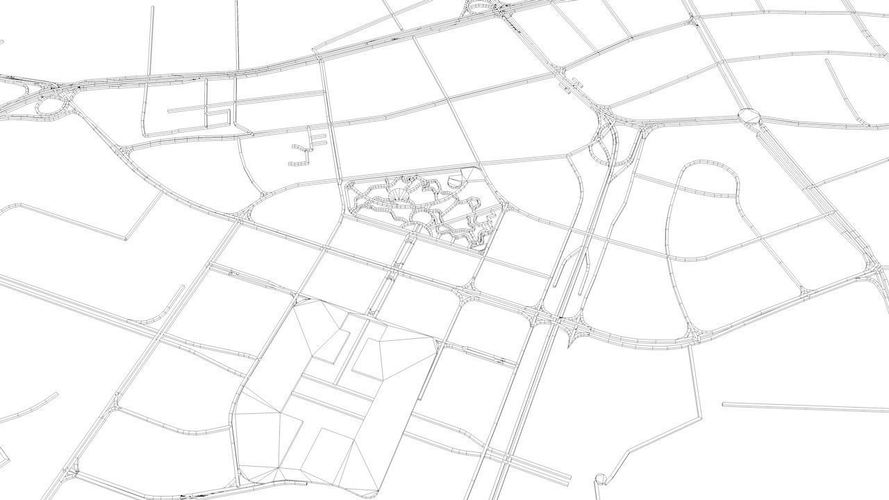 Wuhan Road Network and Streets 3D model_12