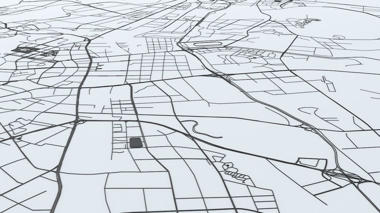 Wuhan Road Network and Streets 3D model_5
