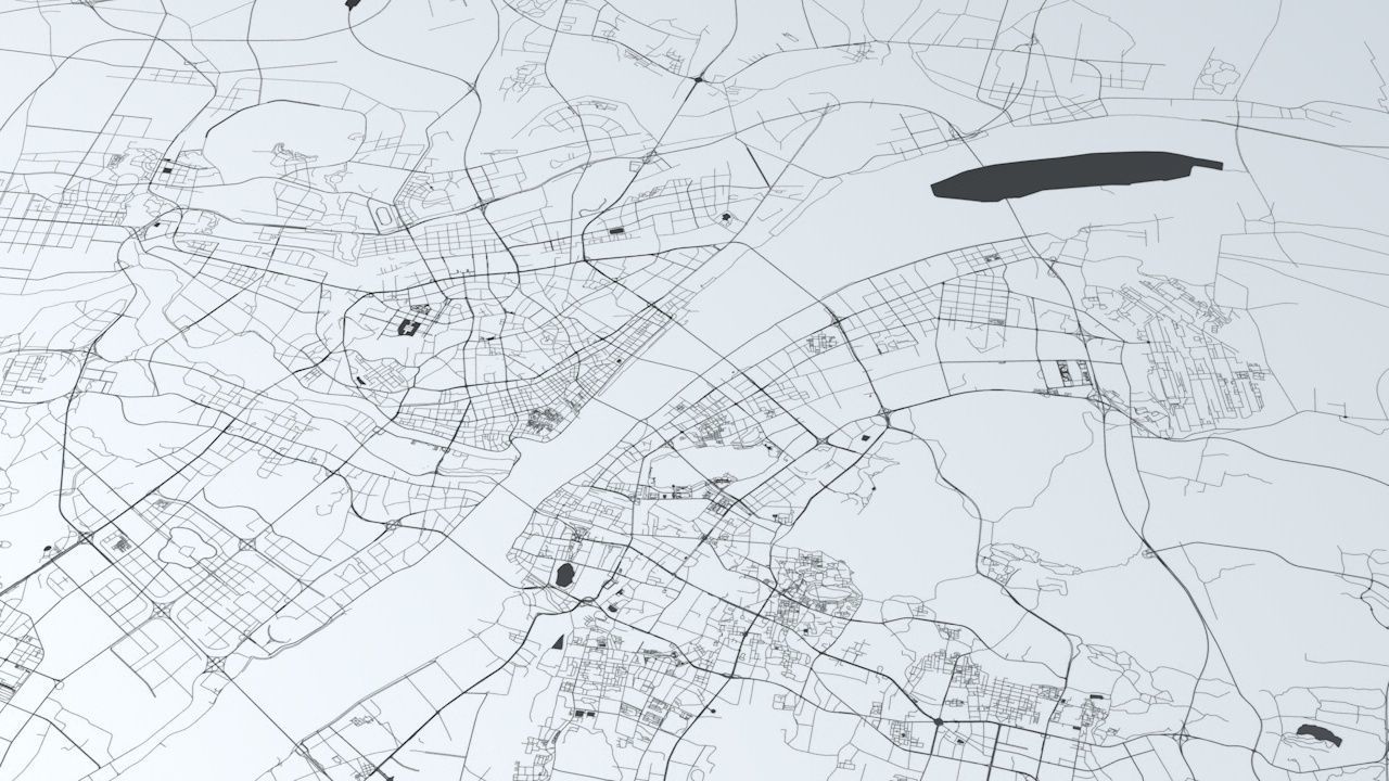 Wuhan Road Network and Streets 3D model_2