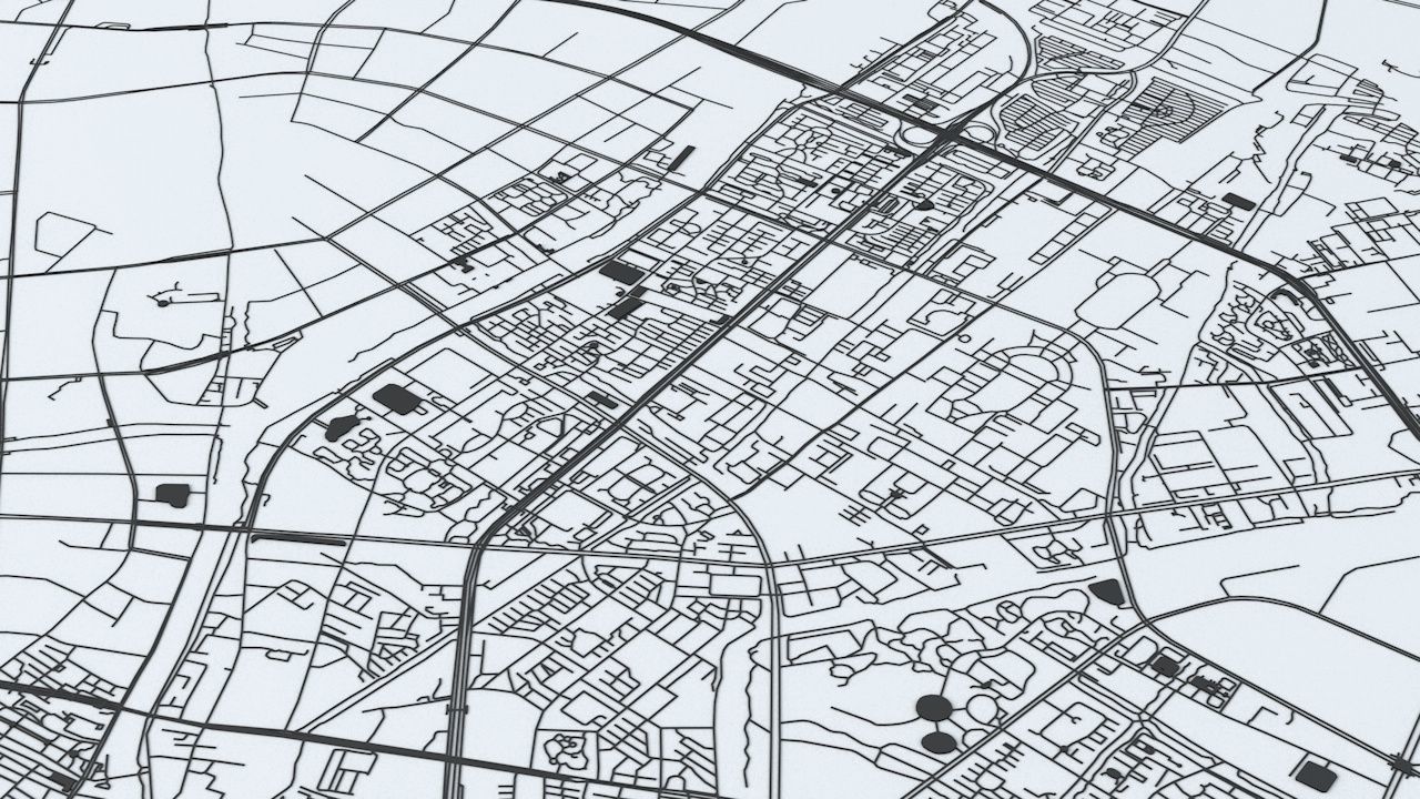 Hangzhou Road Network and Streets 3D model_2