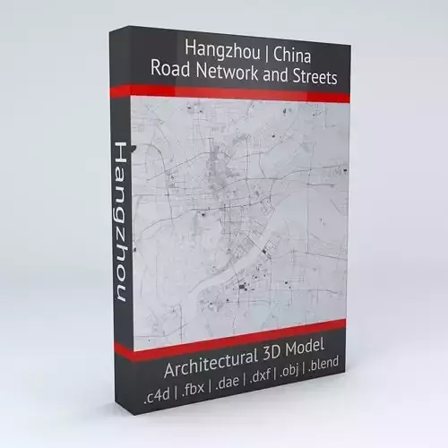 Hangzhou Road Network and Streets 3D model