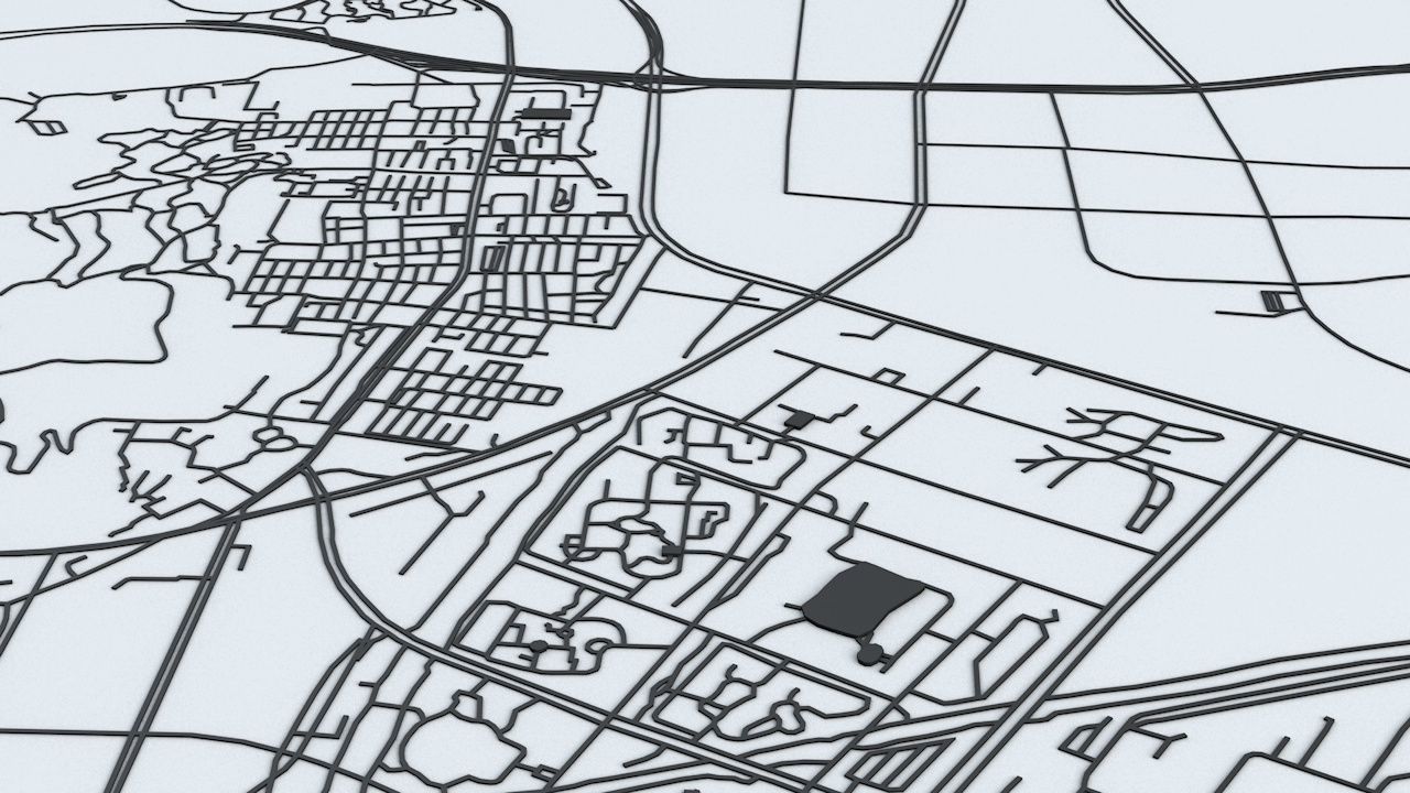Hangzhou Road Network and Streets 3D model_7