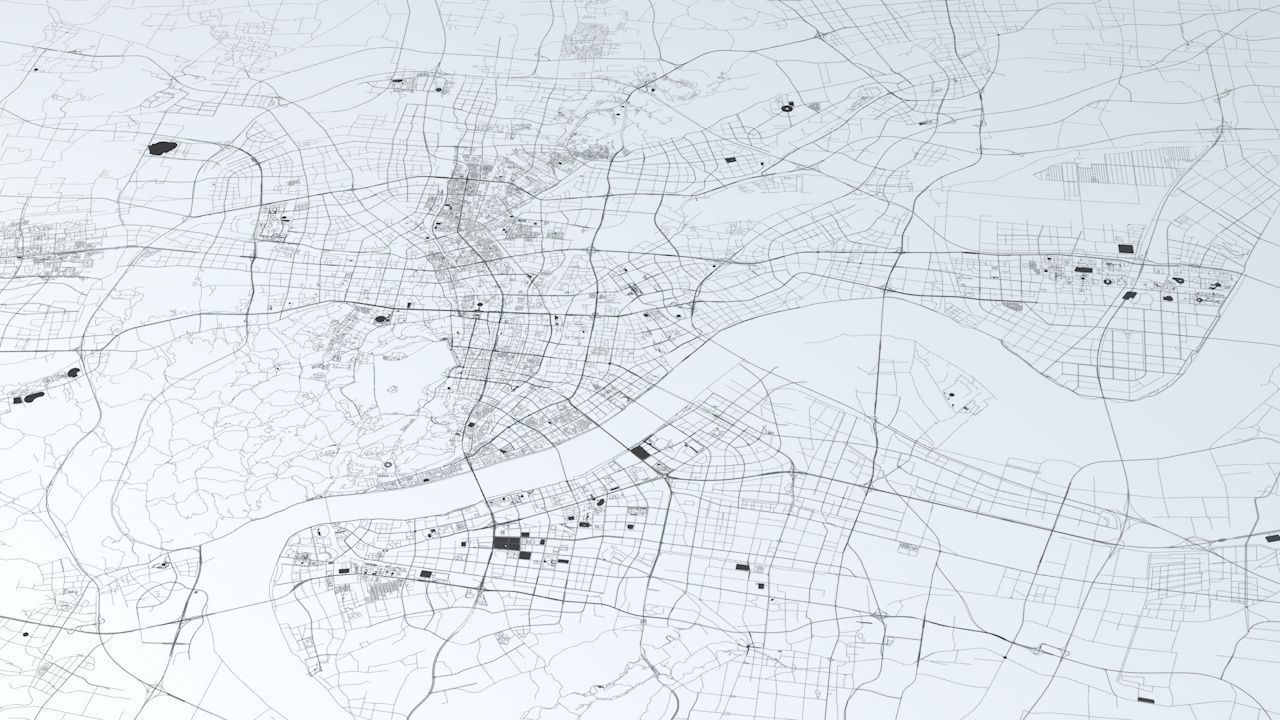 Hangzhou Road Network and Streets 3D model_1