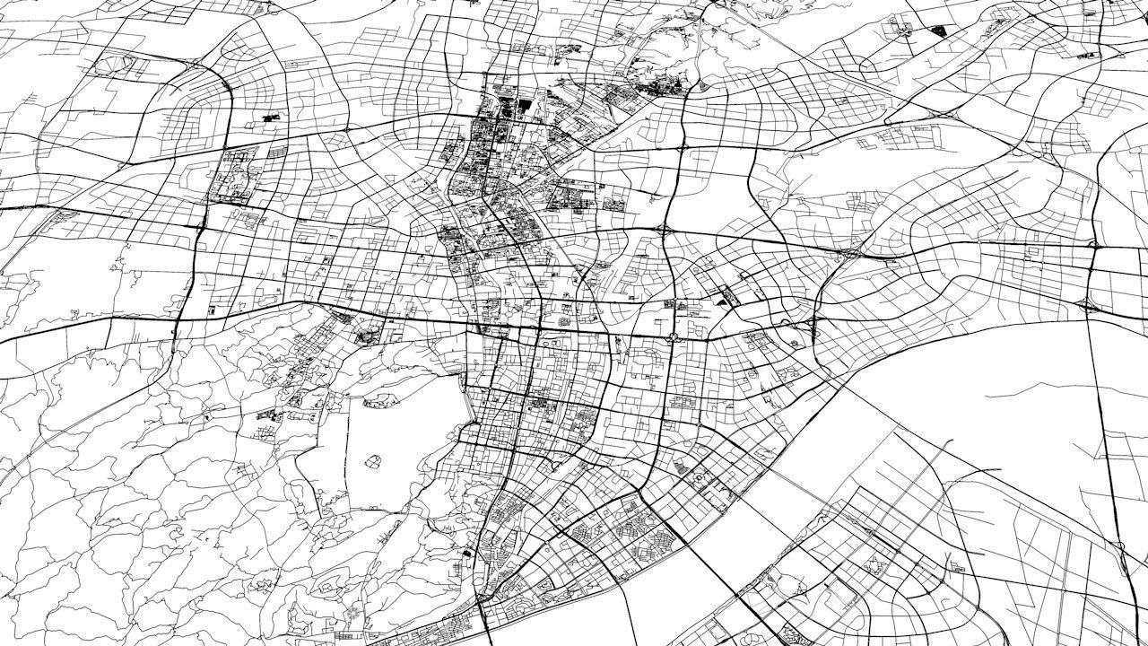 Hangzhou Road Network and Streets 3D model_11