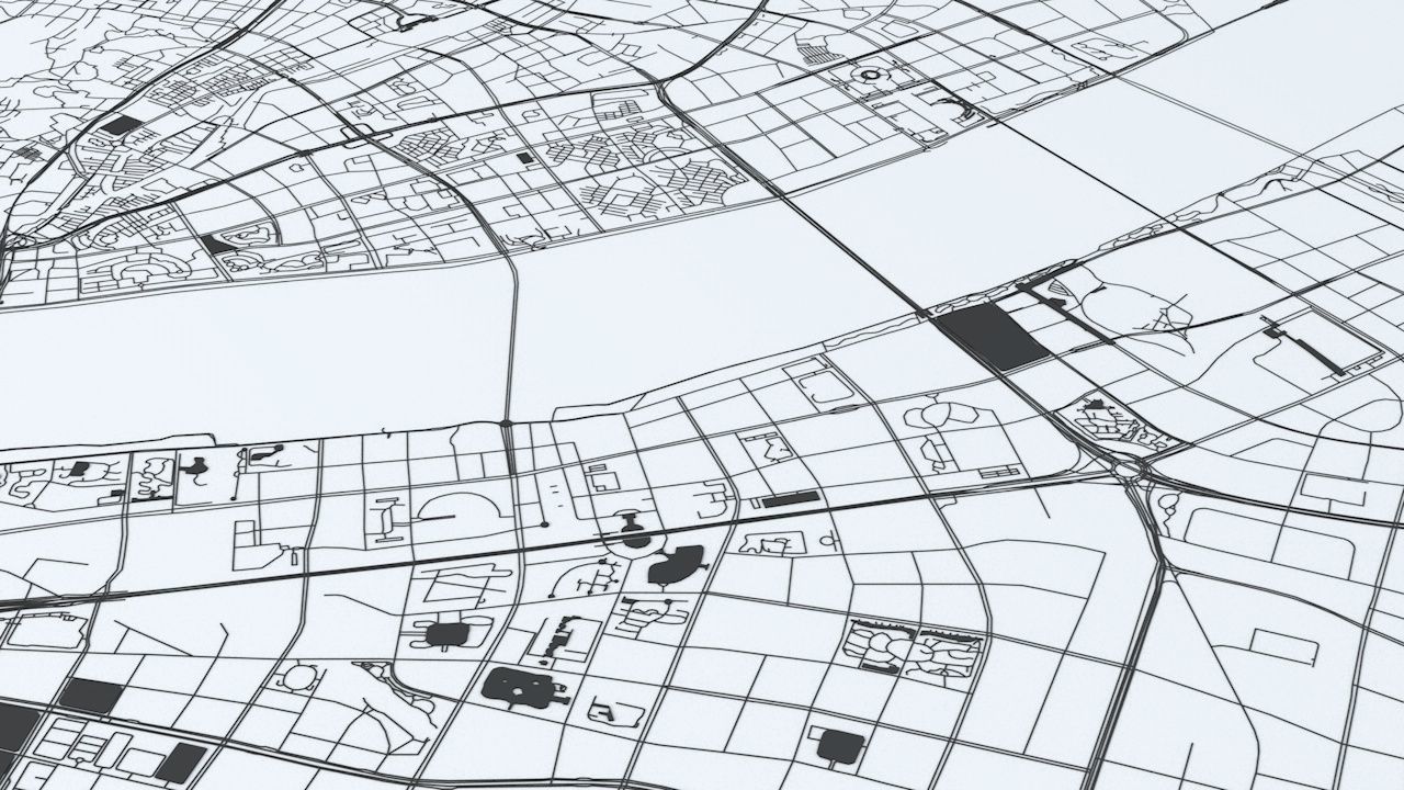 Hangzhou Road Network and Streets 3D model_3