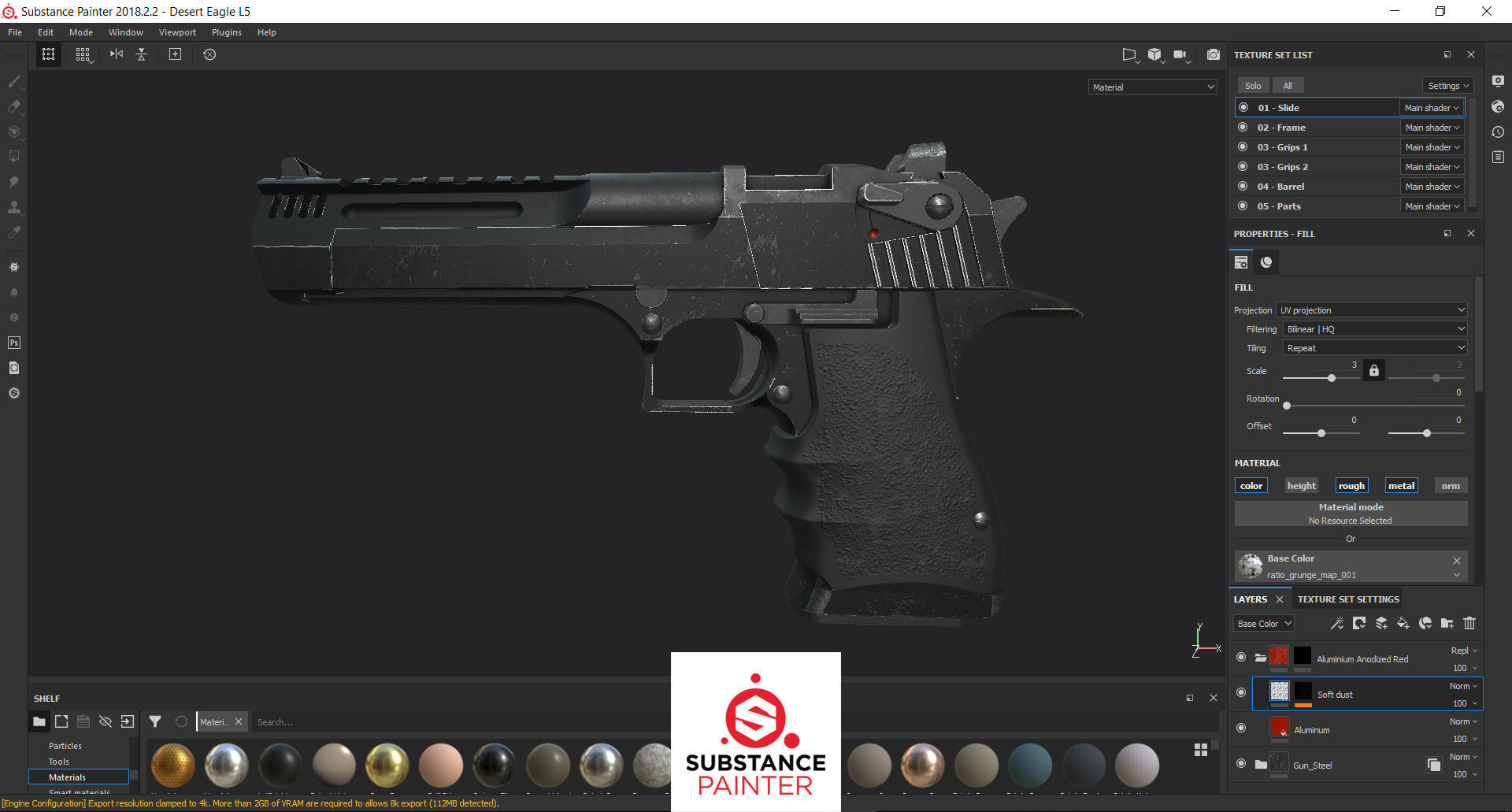 Desert Eagle  L5 Custom - High Poly Model 3D model_6