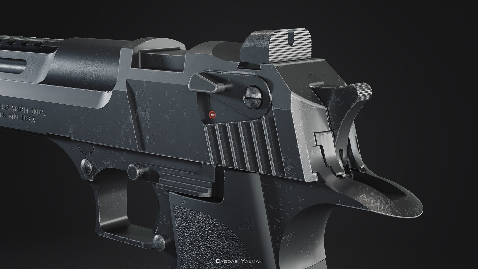 Desert Eagle  L5 Custom - High Poly Model 3D model_1