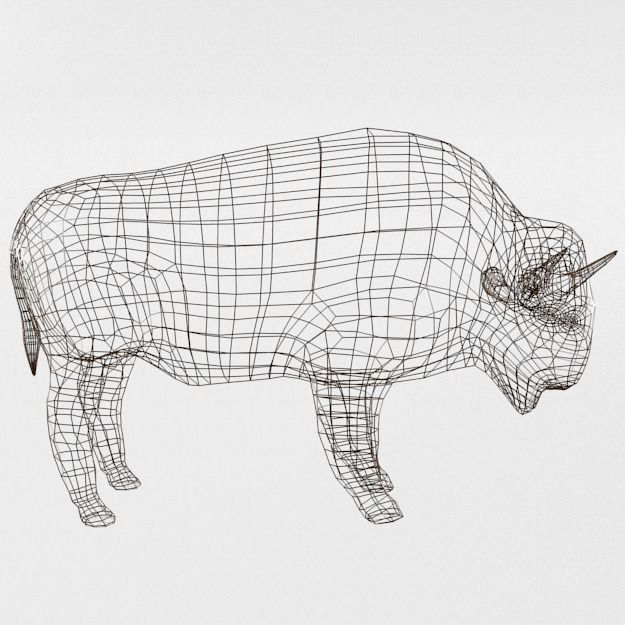 American Bison Buffalo Low-poly 3D model_8