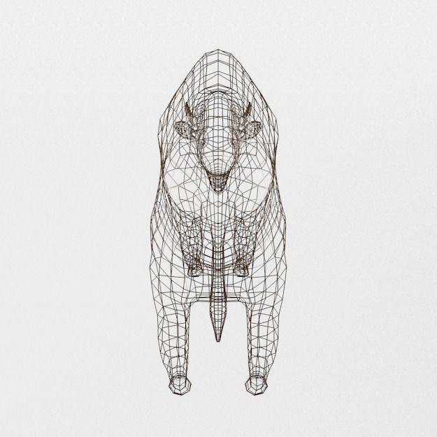 American Bison Buffalo Low-poly 3D model_6