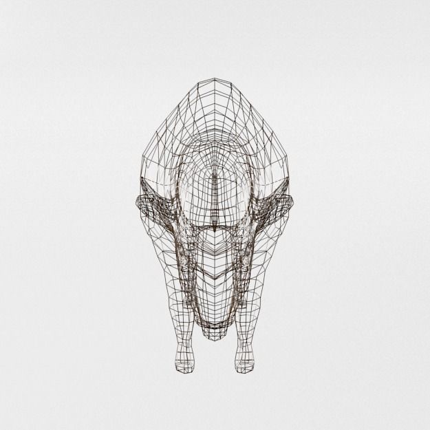 American Bison Buffalo Low-poly 3D model_7