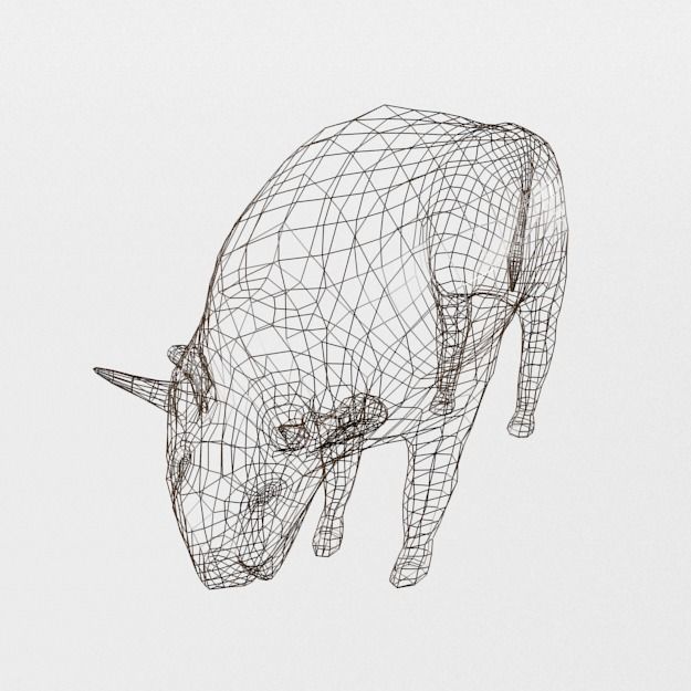 American Bison Buffalo Low-poly 3D model_5