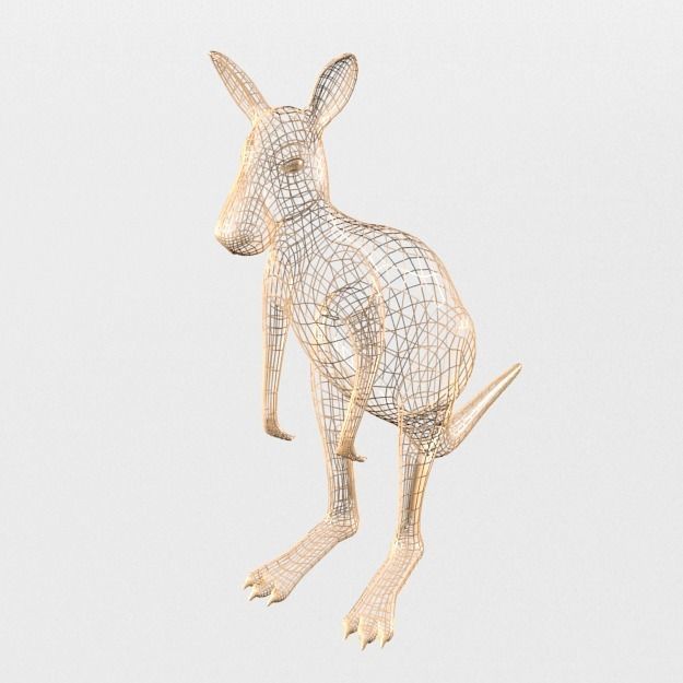 Kangaroo Low-poly 3D model_4