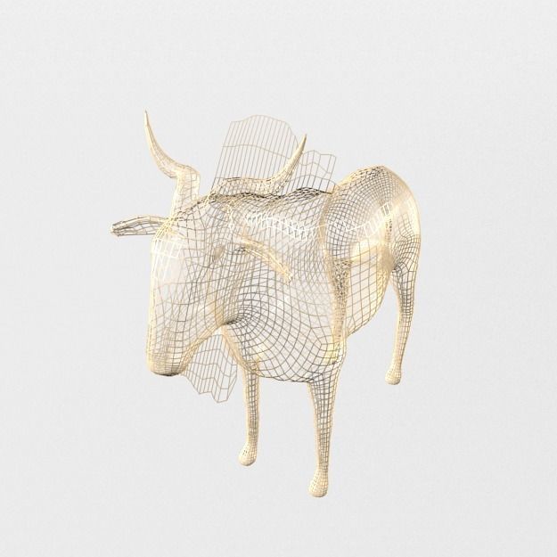 Wildebeest Gnu Low-poly 3D model_4
