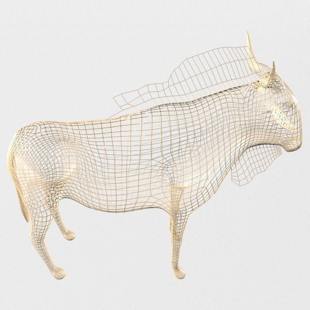 Wildebeest Gnu Low-poly 3D model_7